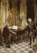a romanticized artist s impression of bach s visit to frederick the great at the palace of sans souci in potsdam